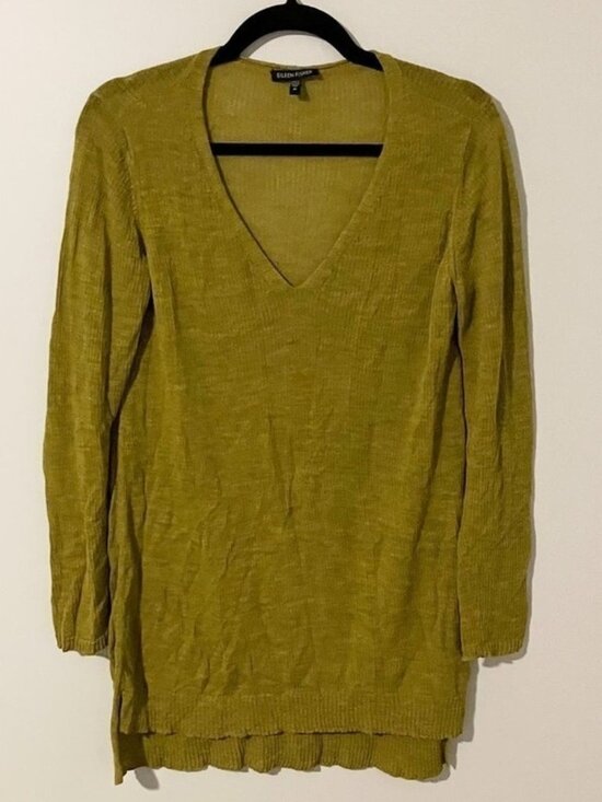 Sweaters - green wool stretchy tunic sweater